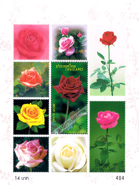 Rose Postage Stamp (Issue of 2010) Souvenir Sheet.