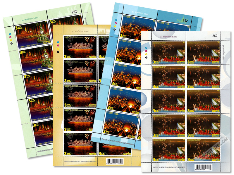 Thai Traditional Festival Postage Stamps Full Sheet.