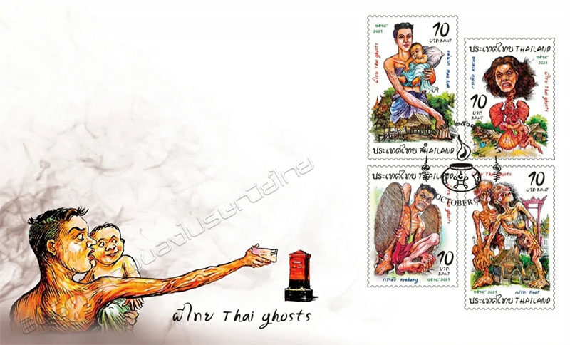 Thai Ghost Postage Stamps First Day Cover.