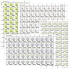 New Year 1997 Postage Stamps, Block of 50 Stamps Set (A Half Full Sheet Set) - Water Flowers